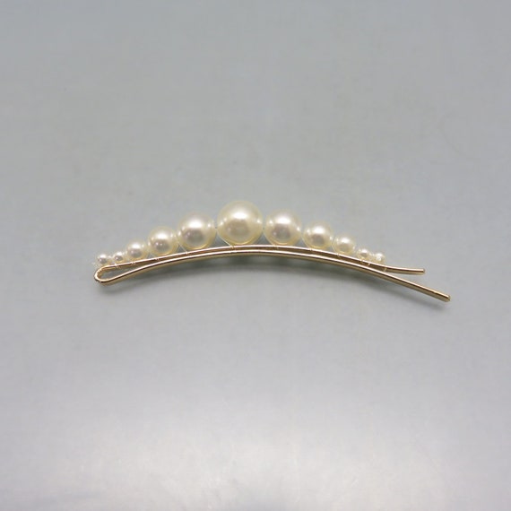 Vintage Long White Pearl Studded Hair or Bobby Pin - image 2