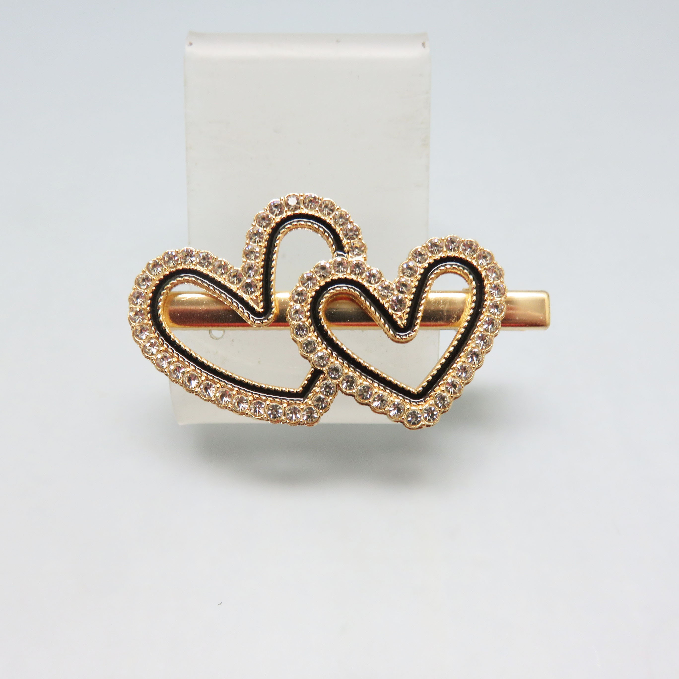 Beautiful silvertone rhinestones heart barrette Heart Barrette - Etsy main image 4