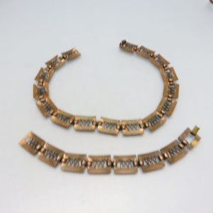 Renoir Style Copper Necklace Bracelet Set, Vintage Copper Demi Parure image 3