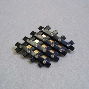 Art Deco Style Black, Black Lucite Brooch