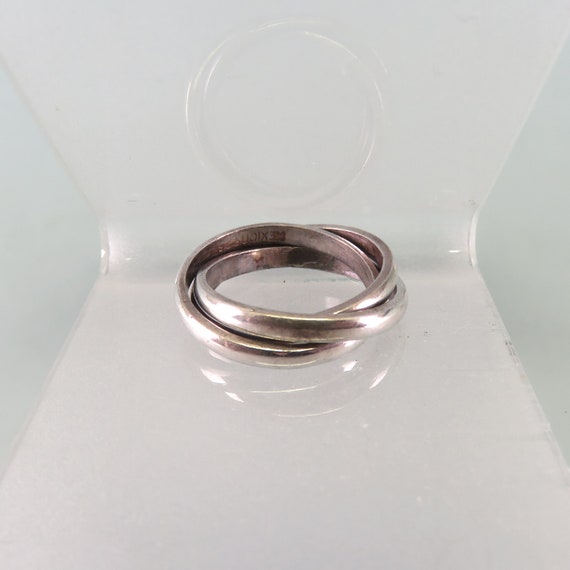 Mobius Three Band Sterling Ring, Size 5 - image 2
