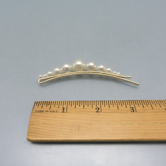 Vintage Long White Pearl Studded Hair or Bobby Pin - image 3