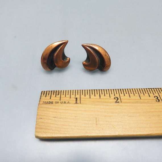 Rebajes Copper Screw Back Earrings, Vintage - image 2