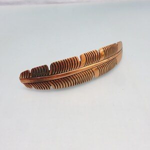 Vintage, Copper Feather Hair Barrette, 5.25 Inches - Etsy Israel display picture 3
