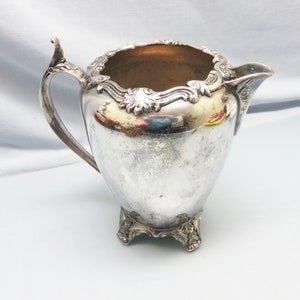 Victorian Style Vintage Silver Water Pitcher, Silverplated Holloware