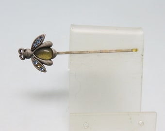 Petite Vintage Rhinestone Lightning Bug Hair Pin or Bobby Pin