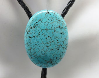 Fancy Faux Turquoise Bolo Tie,  Handmade