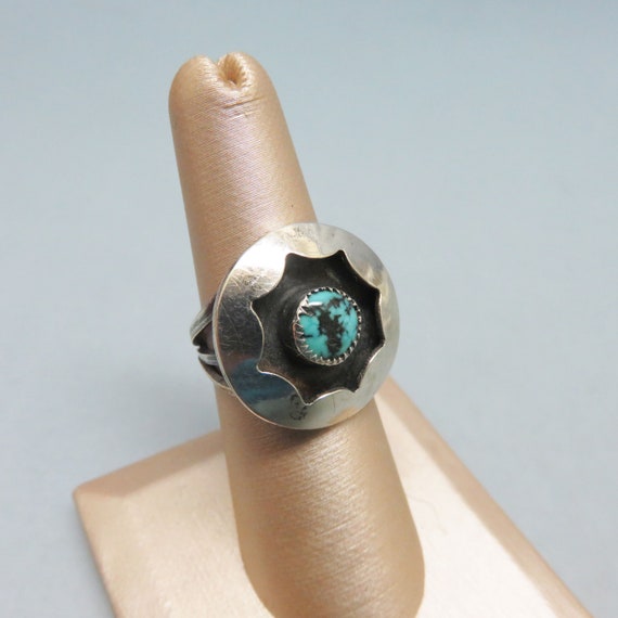 Vintage Native American Sterling and Turquoise Sh… - image 1