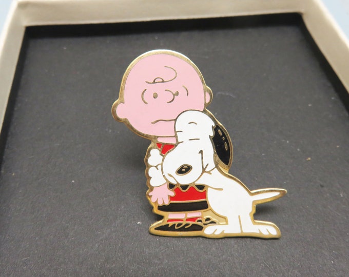 Snoopy and Charlie Brown Pin, Enamel Pin, Vintage Snoopy and Peanuts ...
