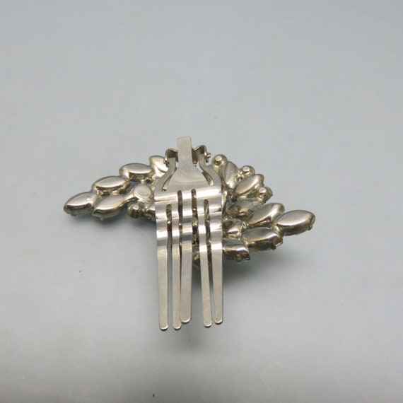 Vintage 1980s Clear Rhinestone Hair Comb, Very Or… - image 3