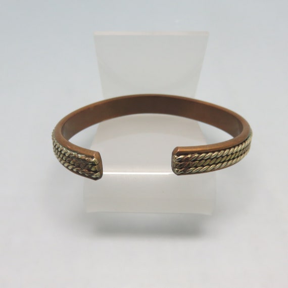 Vintage Brass and Silver on Copper Cuff Style Bra… - image 3
