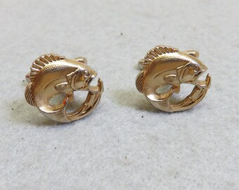 Boutons De Manchette Vintage En Goldstone Cuivre Verre Plaqué Or - Forme Ovale, Occasion