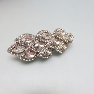Vintage Fancy Petite Clear Rhinestone  Hair Barrette