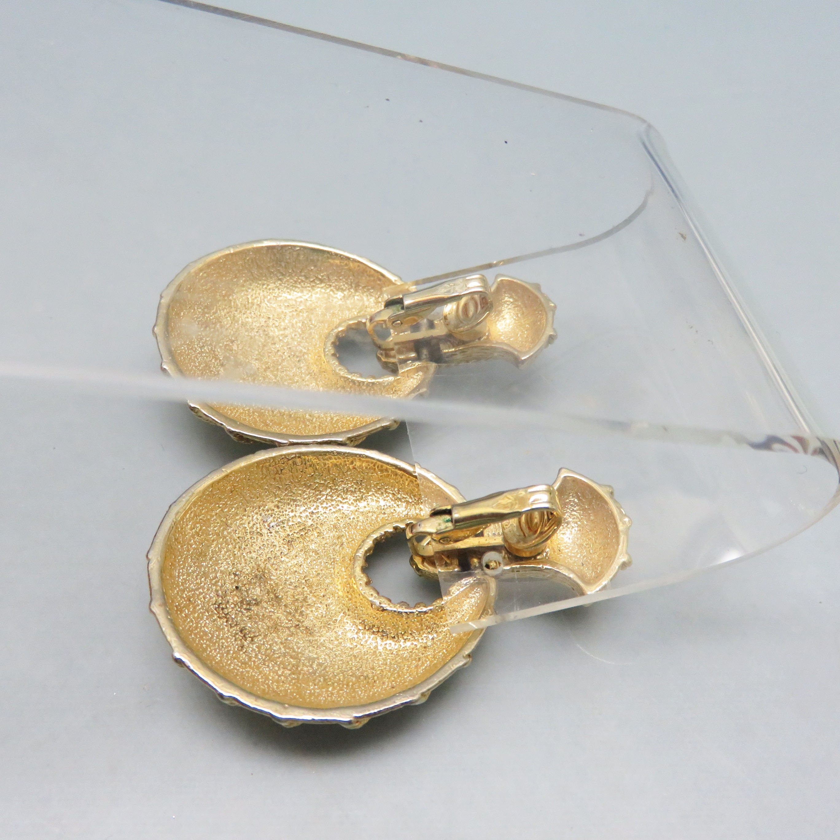 Fancy Gold Plated Door Knocker Clip On Earrings