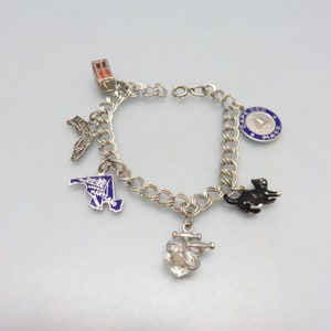 Vintage New England Sterling Silver Charm Bracelet: Cape Cod, Maryland