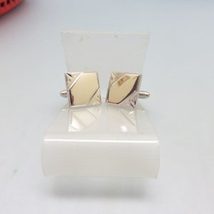 Fancy Chromed Metal Cuff Links, Vintage, 1960s