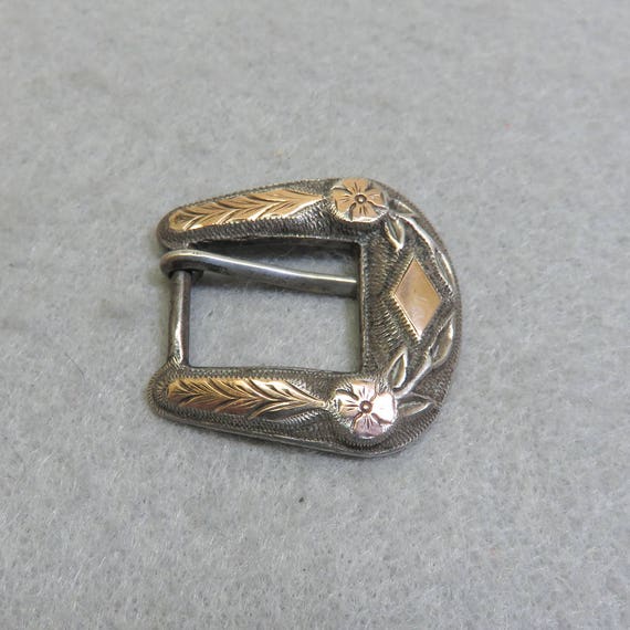 Vintage Mexican Sterling and Gold Ladies Western … - image 3