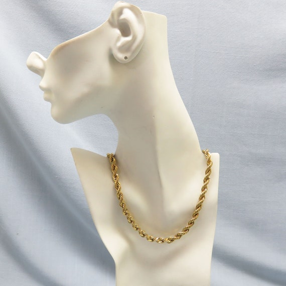 Vintage 24 Inch Gold Plated Twishted Spiral Link Chain