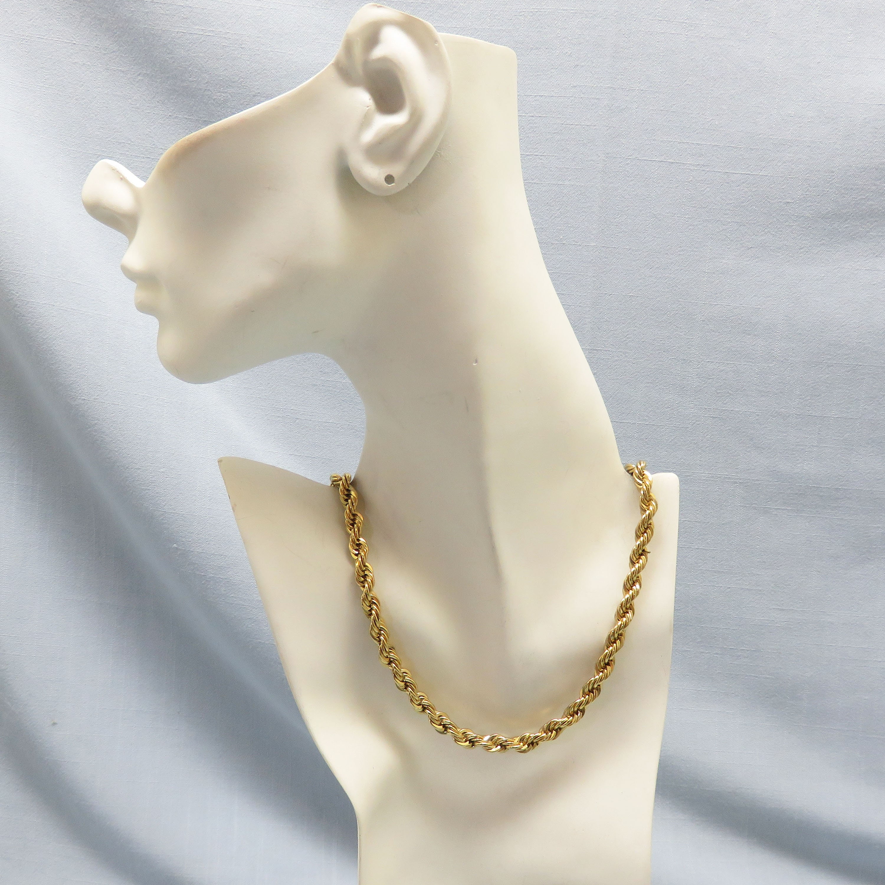 Vintage 24 Inch Gold Plated Twishted Spiral Link Chain