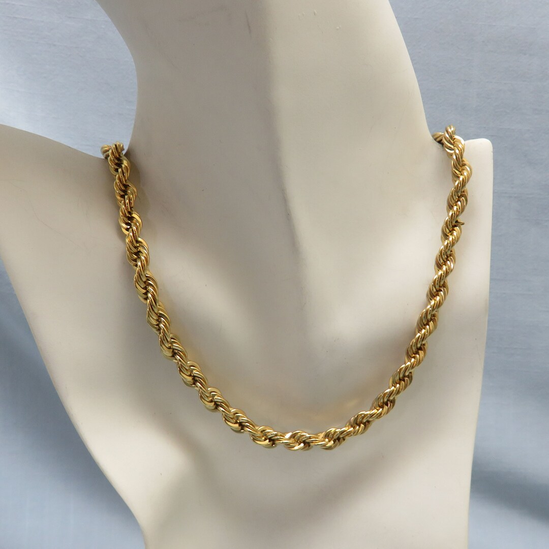 【2plan】24SS★ [LAN ARCHIVE] Star Twin Rope Necklace Vintage 24 Inch Gold Plated Twishted Spiral Link Chain