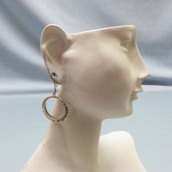 Sterling Silver Reversible Hoop Pierced Earrings - image 5
