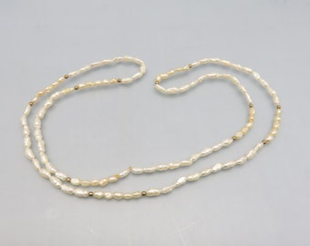 Vintage Biwa Pearl Necklace, Fresh Water Pearl Necklace, 26 inch Over the Head Necklace