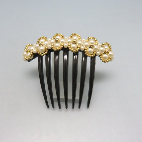 Vintage Hair Comb Black Metal with Yellow Bead Spiral French Style Amazon.com : 8 Pack Vintage Hair Side Combs for Women  main image 4