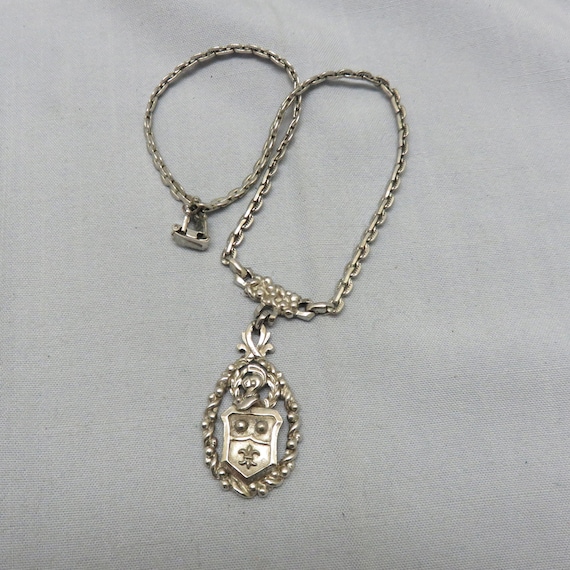1980s Heraldic Pendant Necklace, Coat of Arms Neck