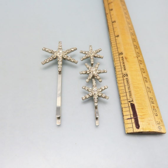 Pair of Large Star Bobby or Hair Pins, Vintage, R… - image 4