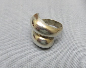 Vintage Sterling Free Form Design By Pass Ring,  Size 6.25 Organic Sterling RIng