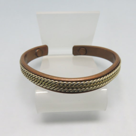 Vintage Brass and Silver on Copper Cuff Style Bra… - image 1