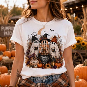 Spooky Season Squad (PNG), Ghost Trio (PNG), Halloween Ghost (PNG), Pumpkin Patch, Cozy Fall Shirt Design, Farmhouse Halloween