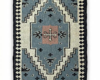 Magnifique tapis kilim indien en coton | Motif Navajo Dhurrie | Tapis coloré bohème | Grands tapis 5 x 7, 6 x 9, 8 x 10, 9 x 12 | Tapis fait main