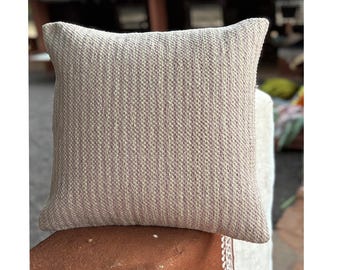Housse de coussin en coton tissé à la main, accent rose pastel, décoration de canapé confortable