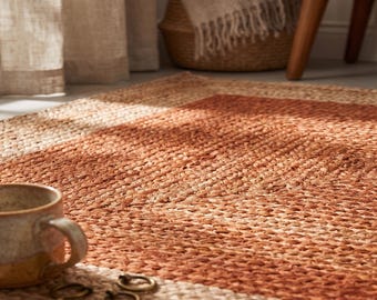 Handmade Jute Rug – Natural Vegetable Dyed Braided Carpet 9x12