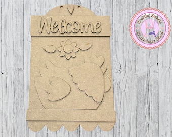 Rooster Welcome Sign - MDF Wood Laser Cut Craft Kit