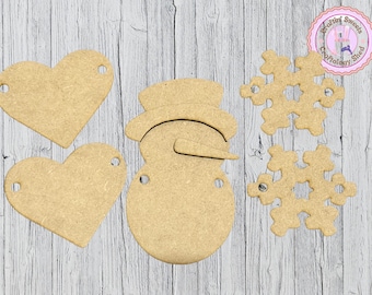 Snowman Love Banner- MDF Laser Cut Craft Kit