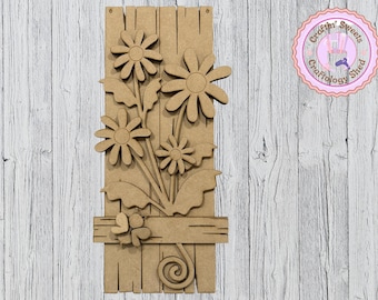 Rustic Daisy Plank 3D DIY Wood Craft Kit