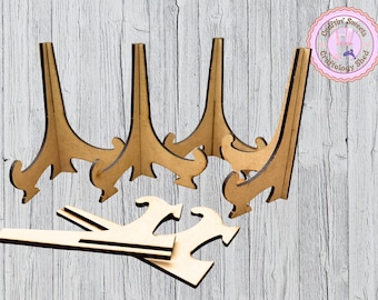 Unfinished Wooden 4 1/2" Tall Easels - DIY Set of 5