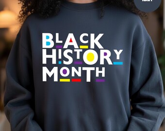 Black History Month T-shirtTröja, minimalistisk svart historia-tröja, afroamerikansk pride-tröja, svart kulturgrafik, rund halsringning