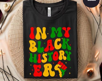 T-shirt med texten "In My Black History Era", t-shirt med texten "Black History Month", t-shirt med texten "Black Pride", t-shirt med texten "Make Me Afroamerikansk kultur", t-shirt med texten "Melanin Pride"