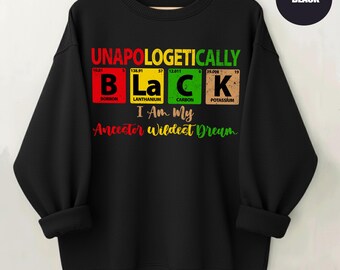 Svart T-shirt med tröja, Jag är mina förfäder vildaste dröm, Black History Month-kläder, Black Pride-gåva