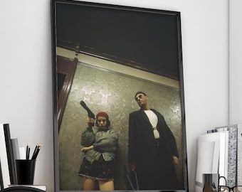 Affiche de film de Léon le professionnel | Impression d'art murale de film de cinéma minimaliste | Décoration d'art murale | Couleur ou noir et blanc