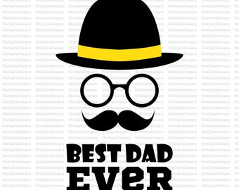 Best Dad Ever Mustache PNG, Father’s Day Mug Design, Dad Sublimation Digital Download