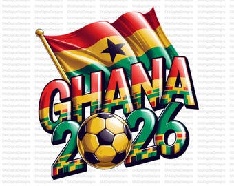 Ghana 2026 Calcio PNG, Design Maglia Calcio Ghana, Download Digitale a Sublimazione Giorno Partita
