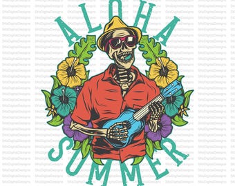 Aloha Summer PNG, Tropical Beach Shirt Design, Summer Vacation Sublimation Digital Download