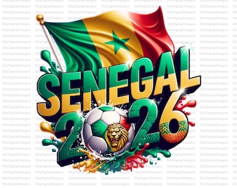 Senegal 2026 Calcio PNG, Design Maglia da Calcio Senegal, Download Digitale a Sublimazione Giorno Partita
