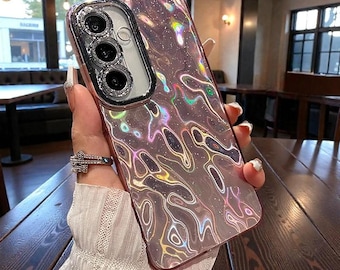 Funda transparente con ondas de agua láser para Samsung Galaxy