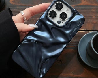 Weiche, matte gewellte 3D Handyhülle – Wasser Wellen Design für iPhone