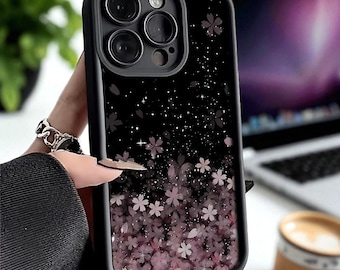 iPhone-hoesje met gradiënt kersenbloesem: zachte siliconen schokbestendige hoes